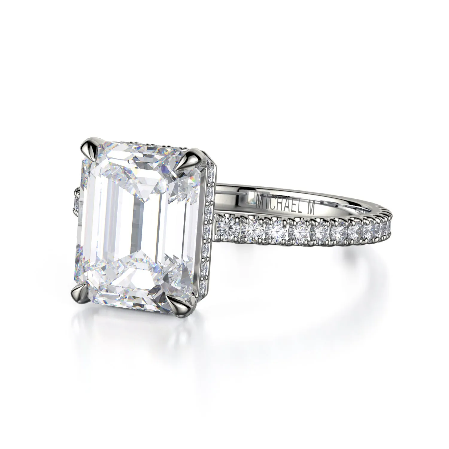 0.33ctw Emerald Diamond Engagement Ring