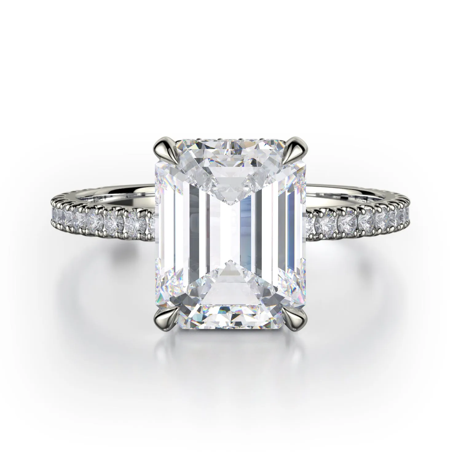 0.33ctw Emerald Diamond Engagement Ring