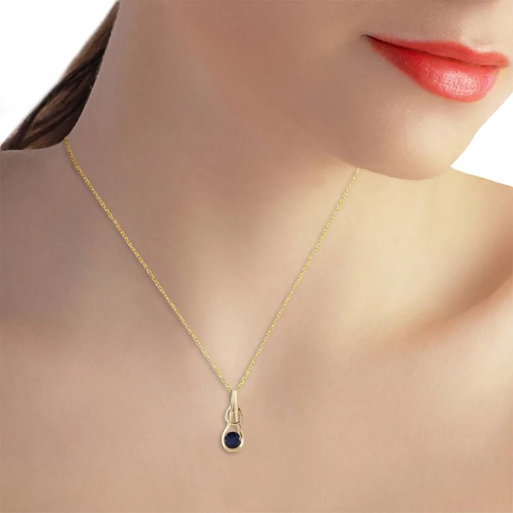 0.65 Carat 14K Solid Yellow Gold Relentless One Sapphire Necklace