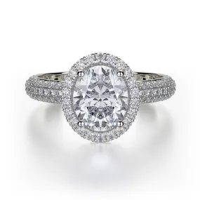 0.68ctw Diamond Halo Engagement Ring