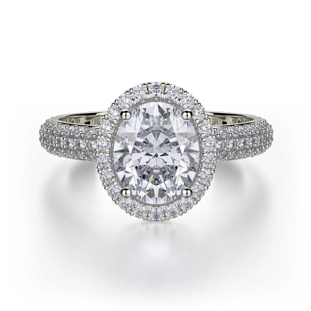 0.68ctw Diamond Halo Engagement Ring