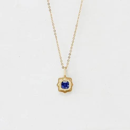 14K Yellow Gold Objet d'Art No.4 Blue Sapphire Pendant
