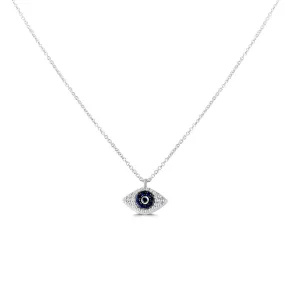 14KW 35D0.14CT,EVIL EYE NECKLACE  (151N097)
