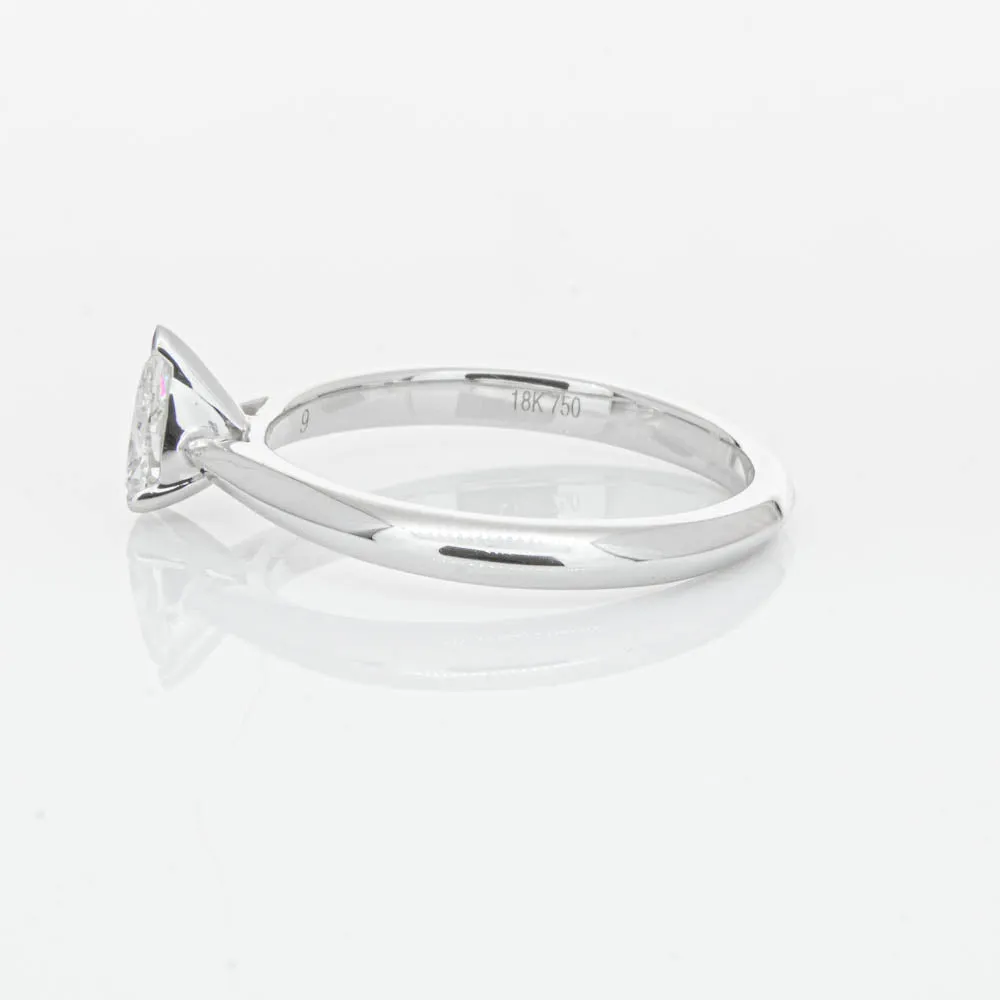 18ct White Gold .40ct Pear Cut Diamond Venetian Ring