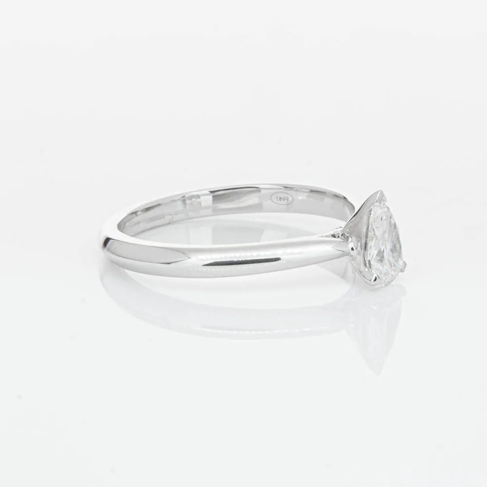 18ct White Gold .40ct Pear Cut Diamond Venetian Ring