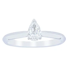 18ct White Gold .40ct Pear Cut Diamond Venetian Ring
