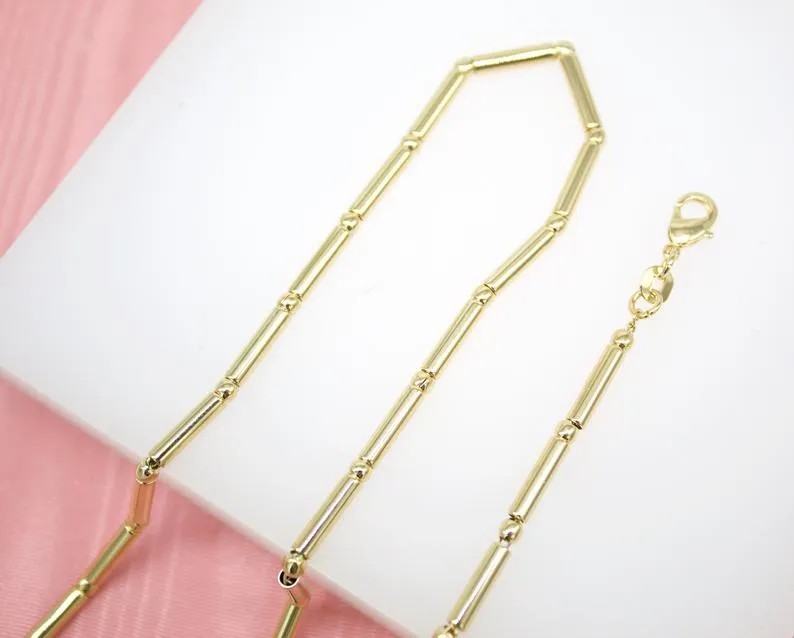 18K Gold Filled 2mm Ball Bar Choker (G172)