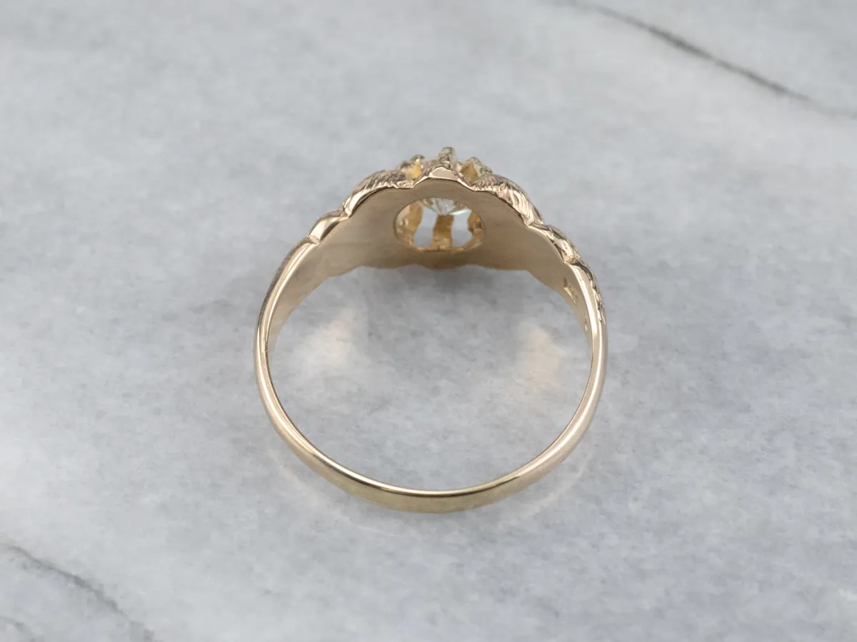 Antique Unisex Diamond Belcher Engagement Ring