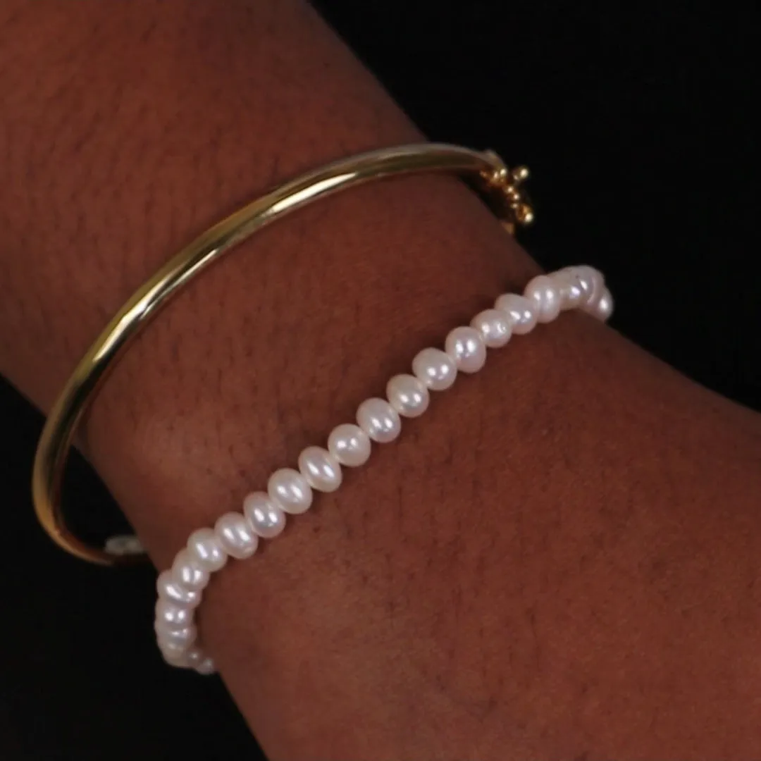 Beaded Pearl Gold Bracelet