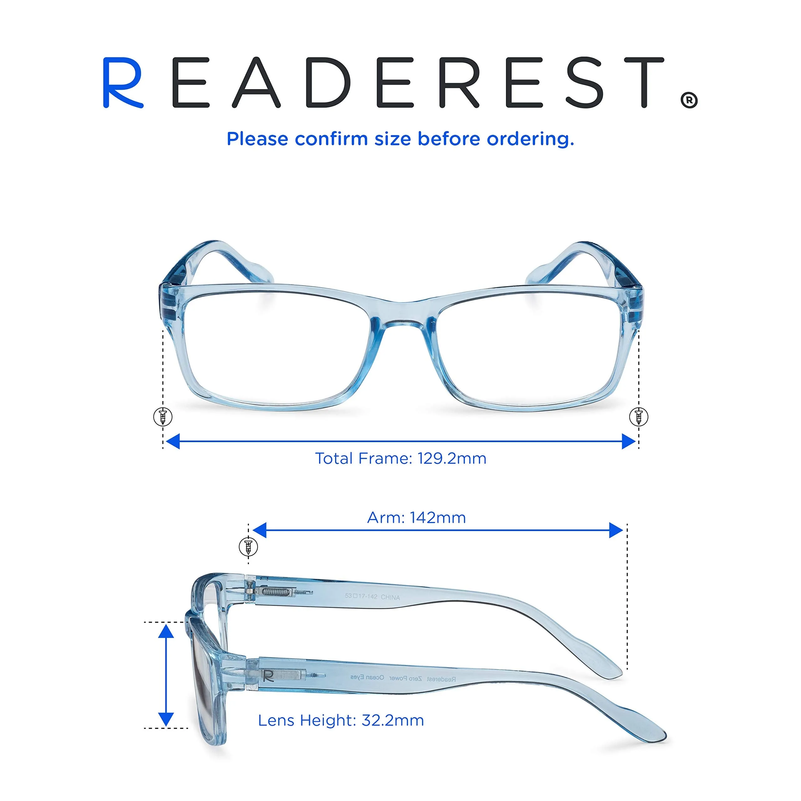 Blue-Light-Blocking-Reading-Glasses-Light-Blue-0-00-Magnification-Computer-Glasses