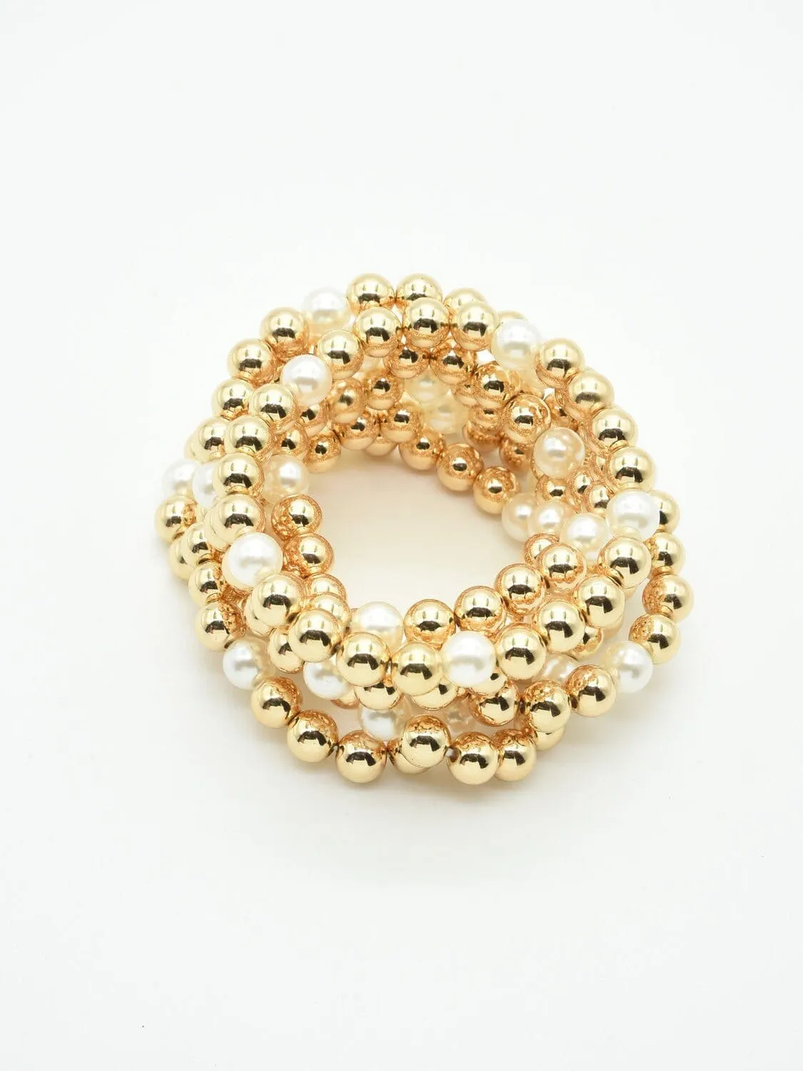 CB2211 8mm CCB Pearl Stretch Bracelet Set