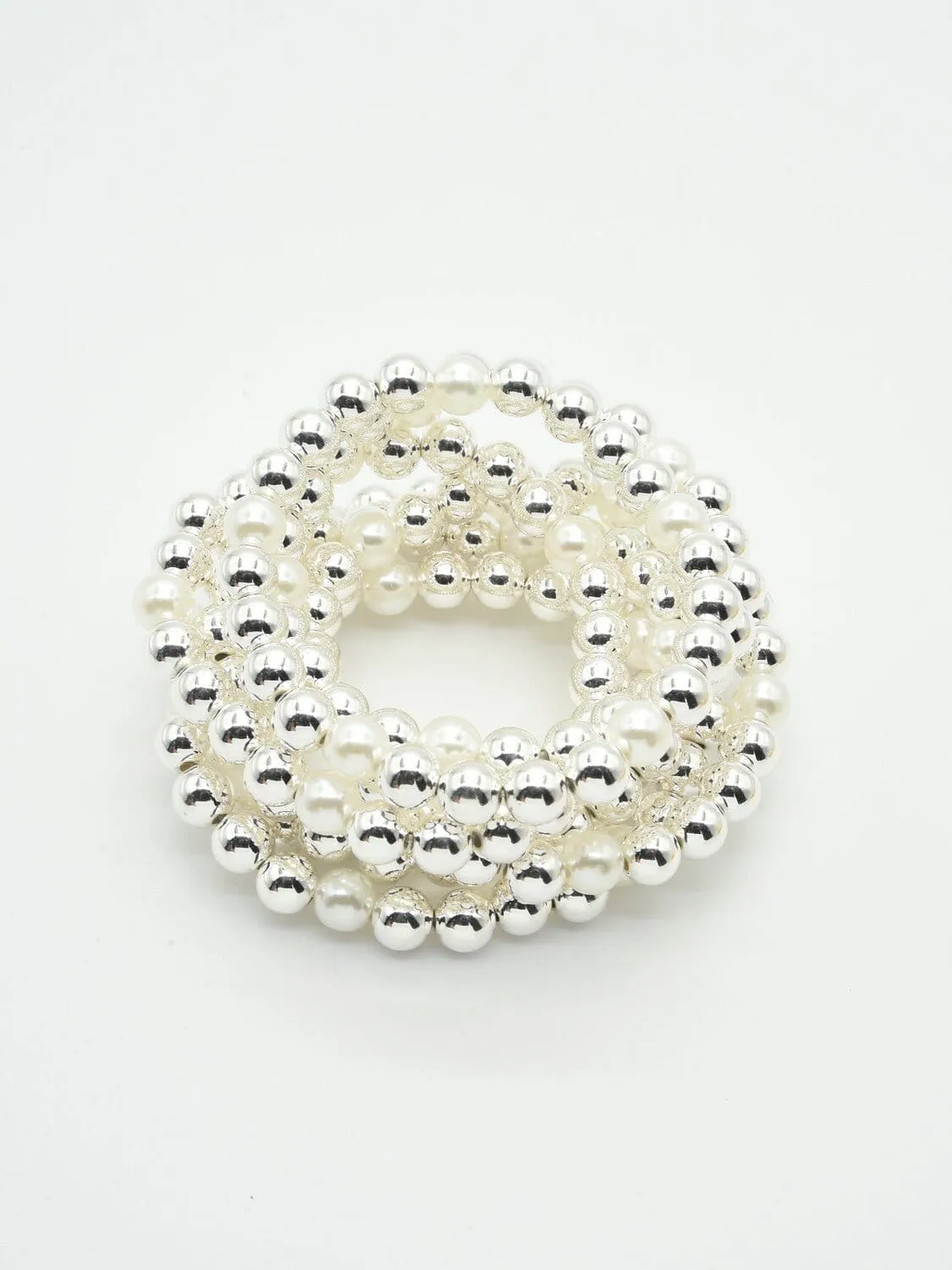 CB2211 8mm CCB Pearl Stretch Bracelet Set