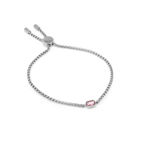 Children's June Pearl Birthstone Bracelet - Silver