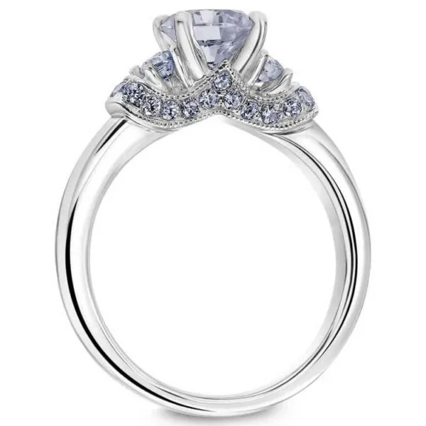 Crown Collection 3 Stone Plain Band Engagement Ring