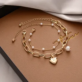 Double Love,  Vintage Pearl Bracelet