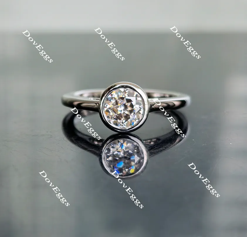 Doveggs bezel setting solitaire moissanite engagement ring