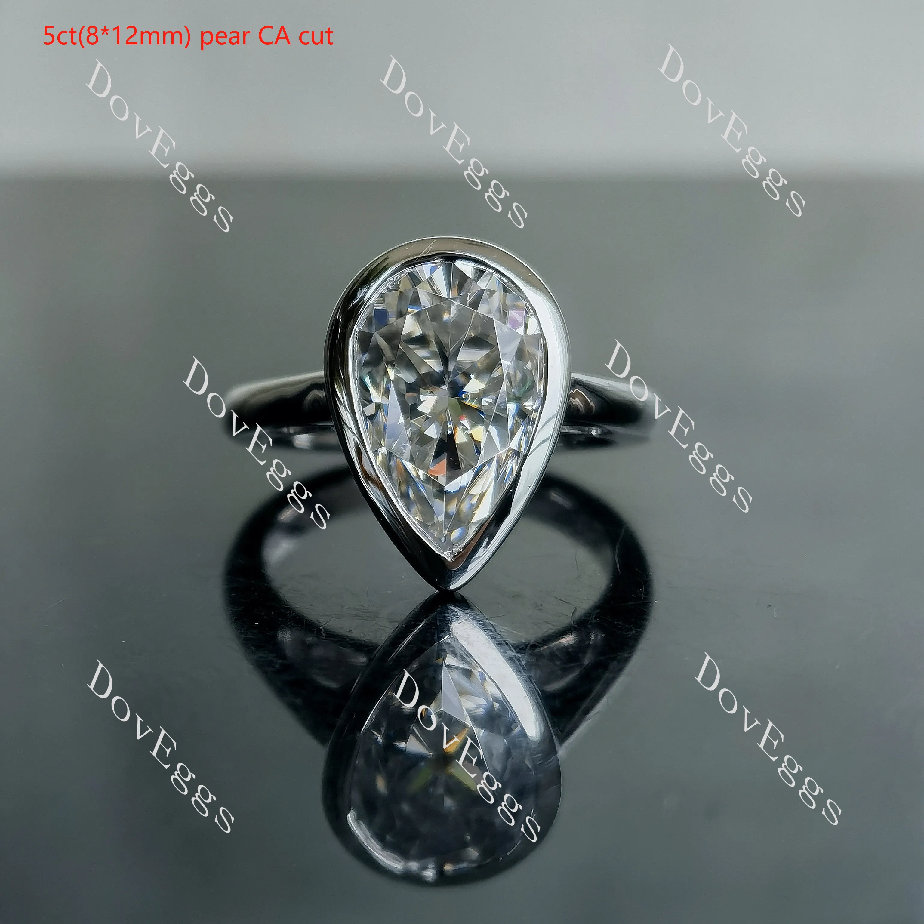 Doveggs bezel setting solitaire moissanite engagement ring