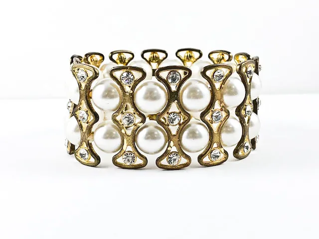 Fancy Elegant Pearl Stretch Fashion Bracelet