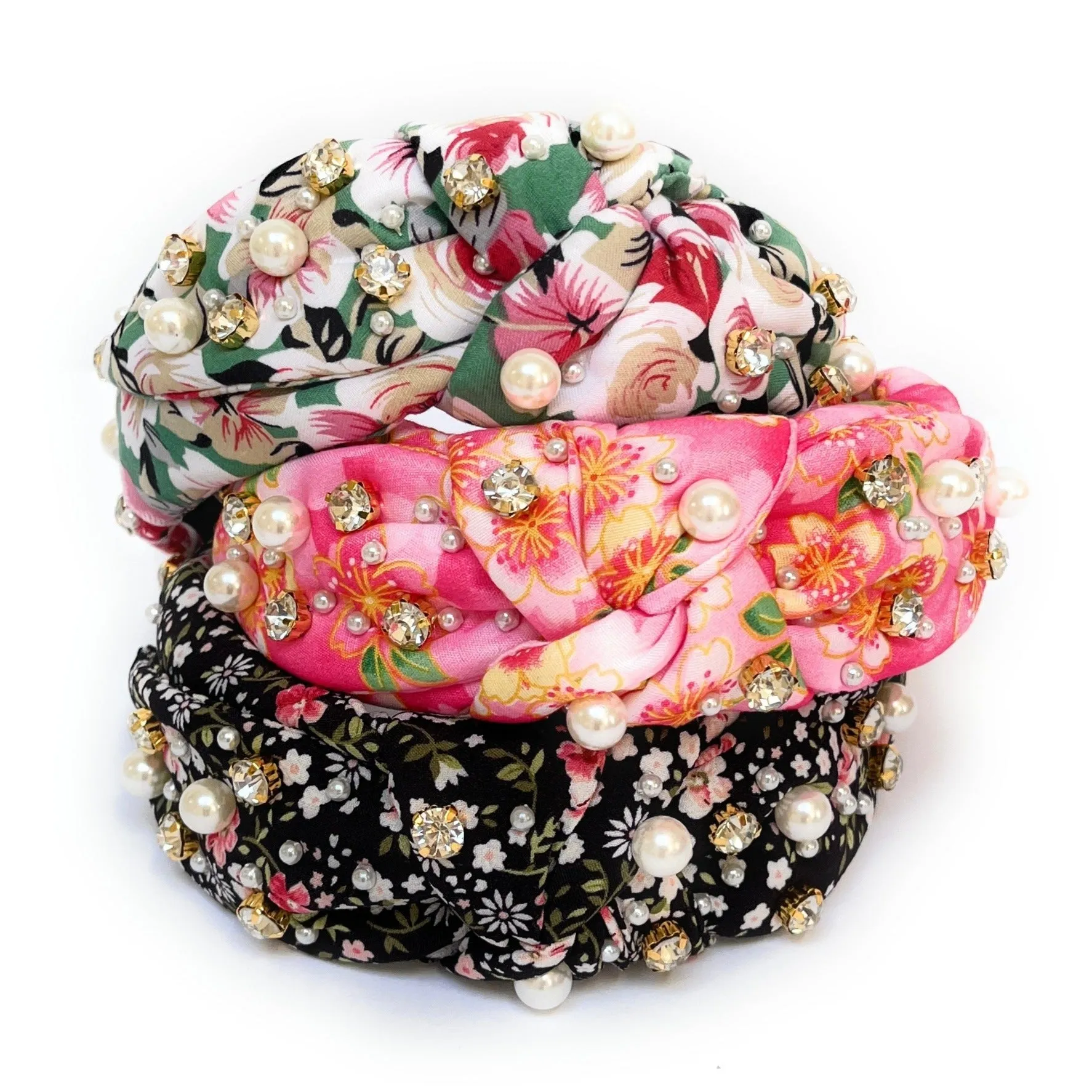 Floral Bow Embellished Knot Headband (more colors)