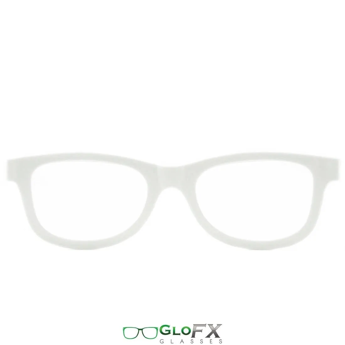 GloFX Standard Diffraction Glasses - White - Clear - 5 Pack