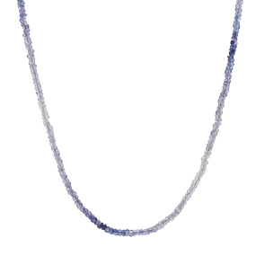 Gradient Blue Sapphire Beaded Necklace