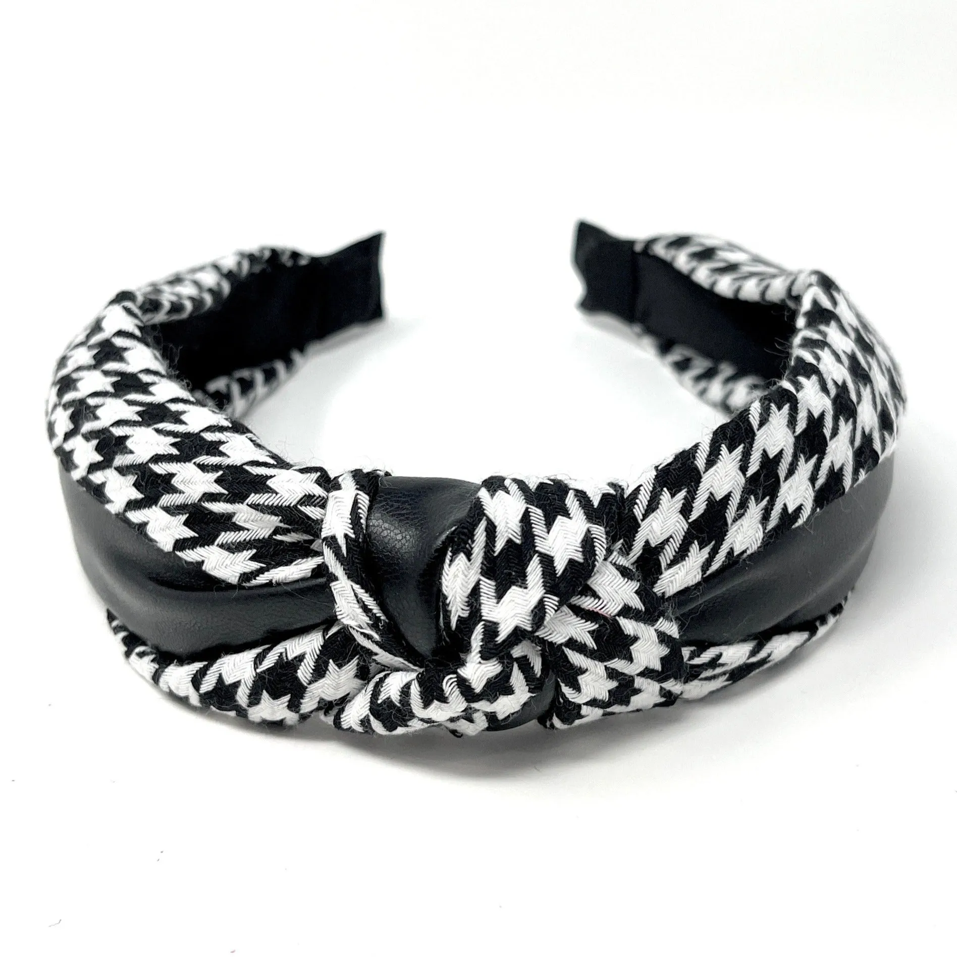 Houndstooth Top Knot Headband