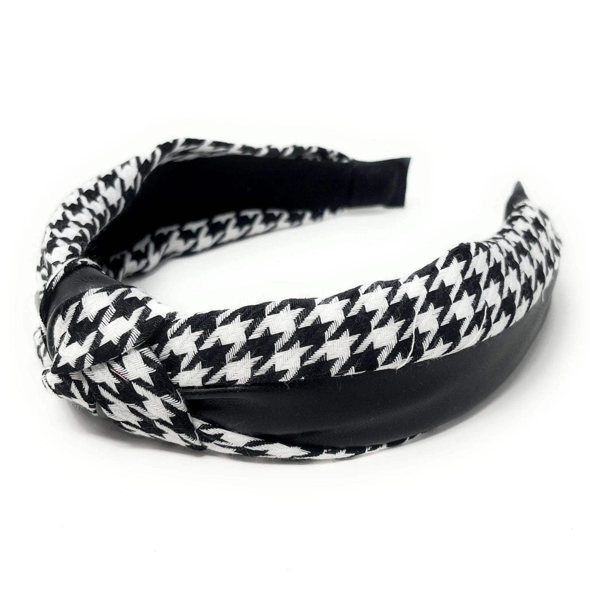 Houndstooth Top Knot Headband