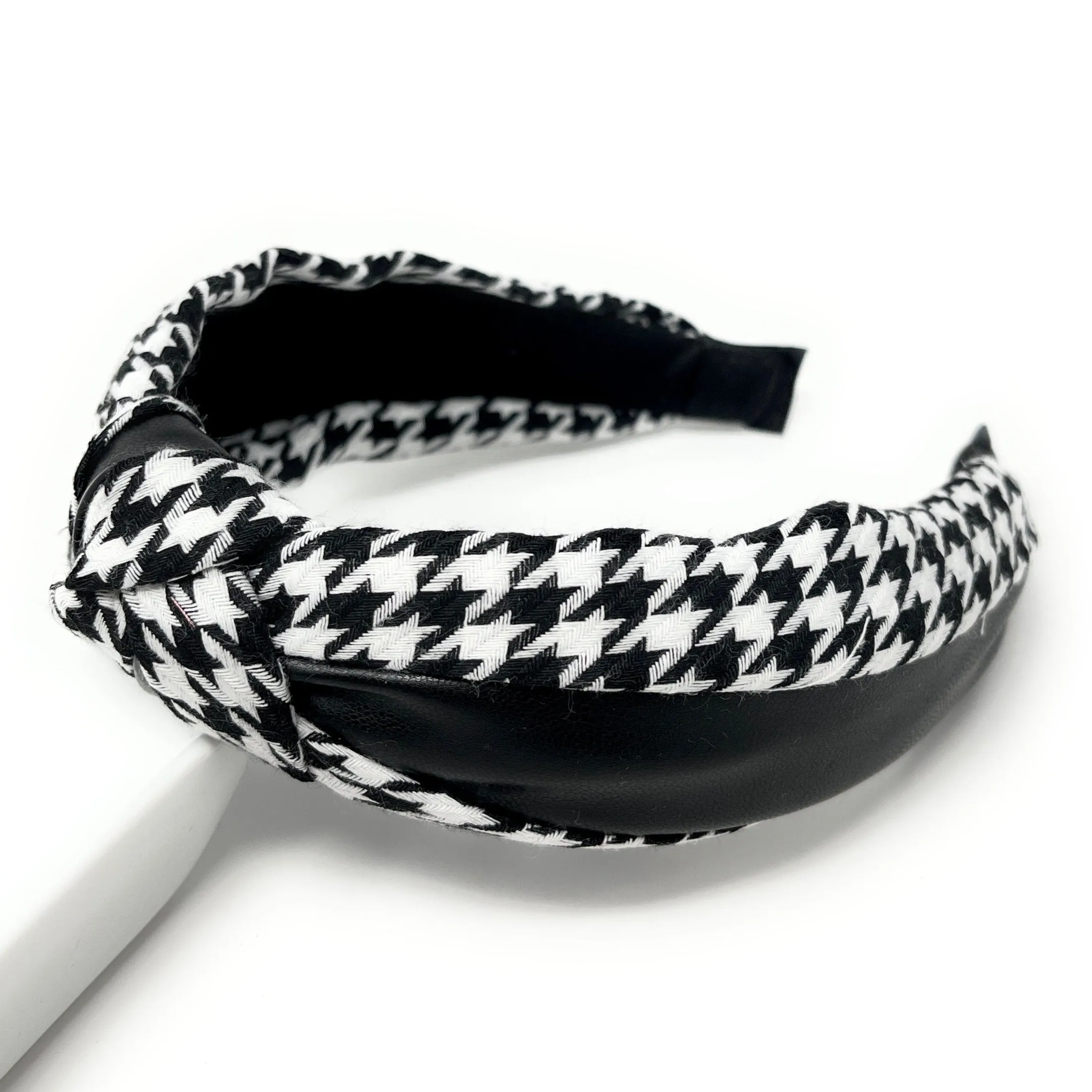 Houndstooth Top Knot Headband