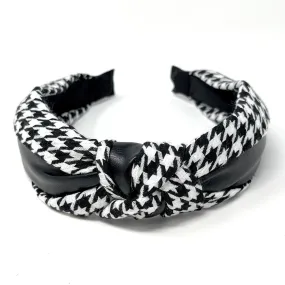 Houndstooth Top Knot Headband