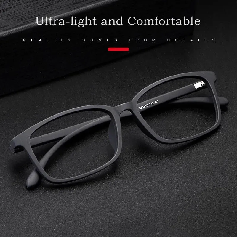 Kocolior Unisex Full Rim Square Tr 90 Hyperopic Reading Glasses 98007