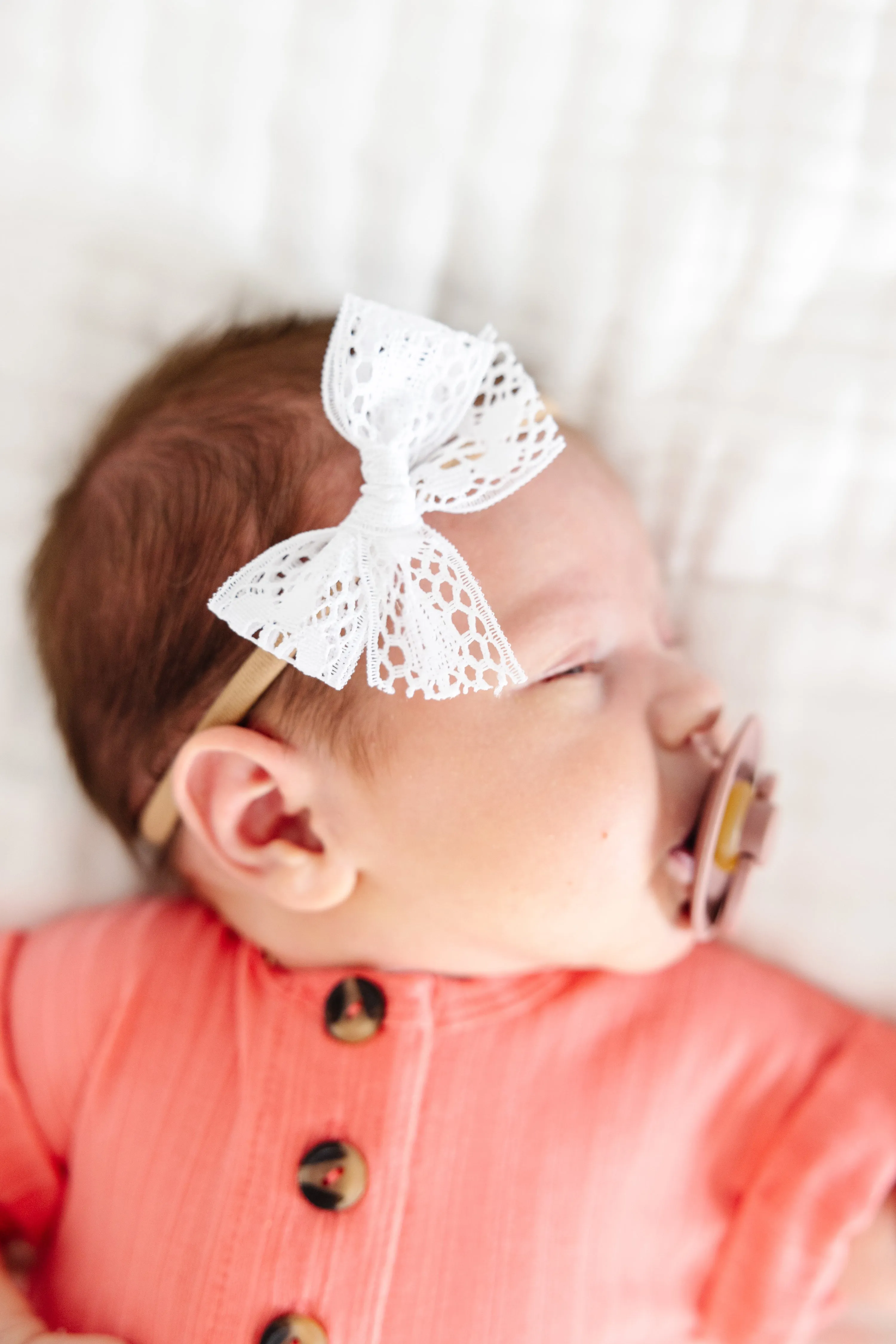 Lace Bow - White Headband