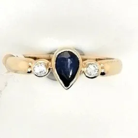 Pear Sapphire & Diamond Ring