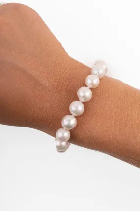 Pearl Bracelet - P75-A 9mm 9" White