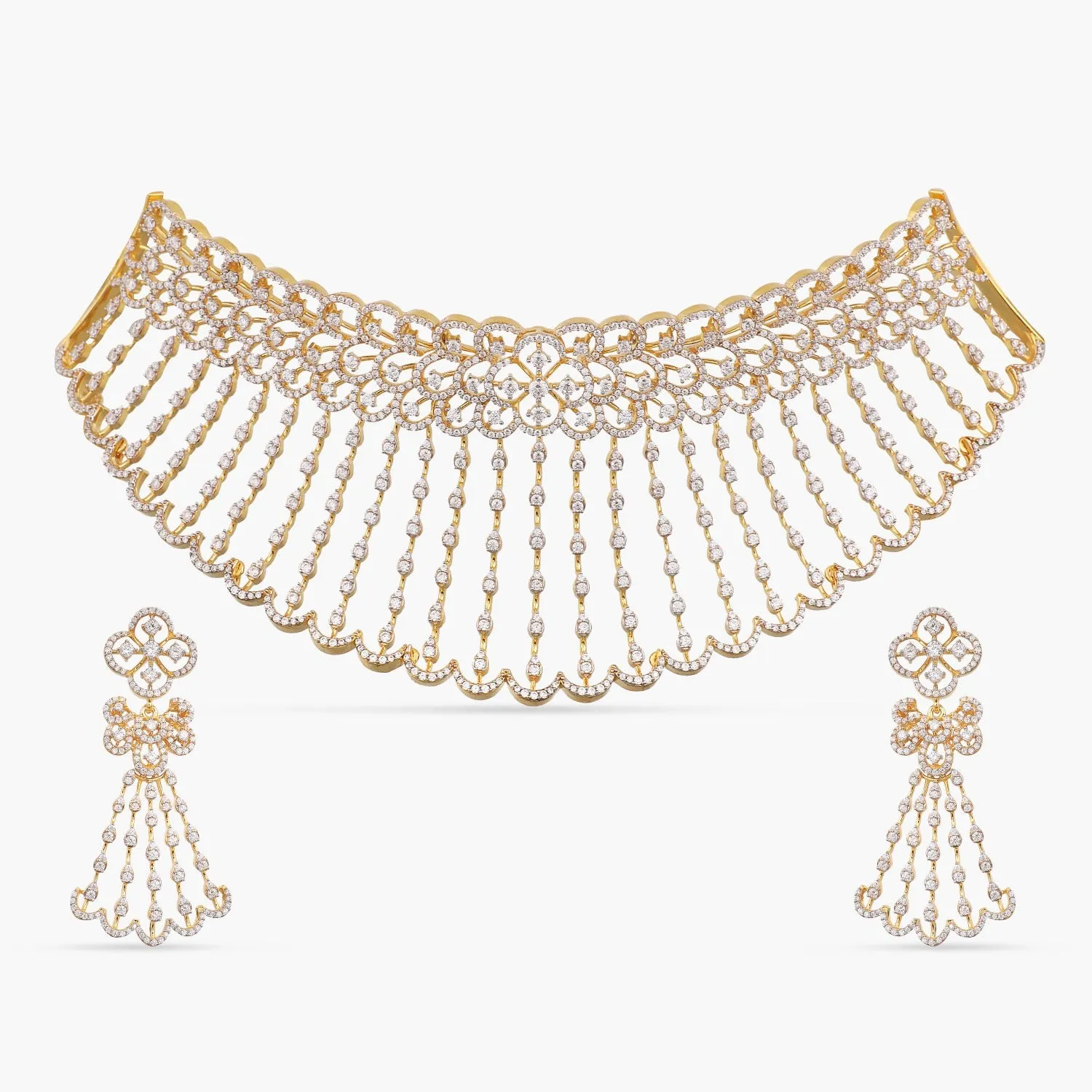 Punya Grand CZ Silver Choker Set