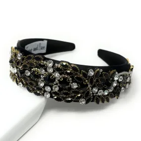 Sarah Embellished Black Baroque Headband