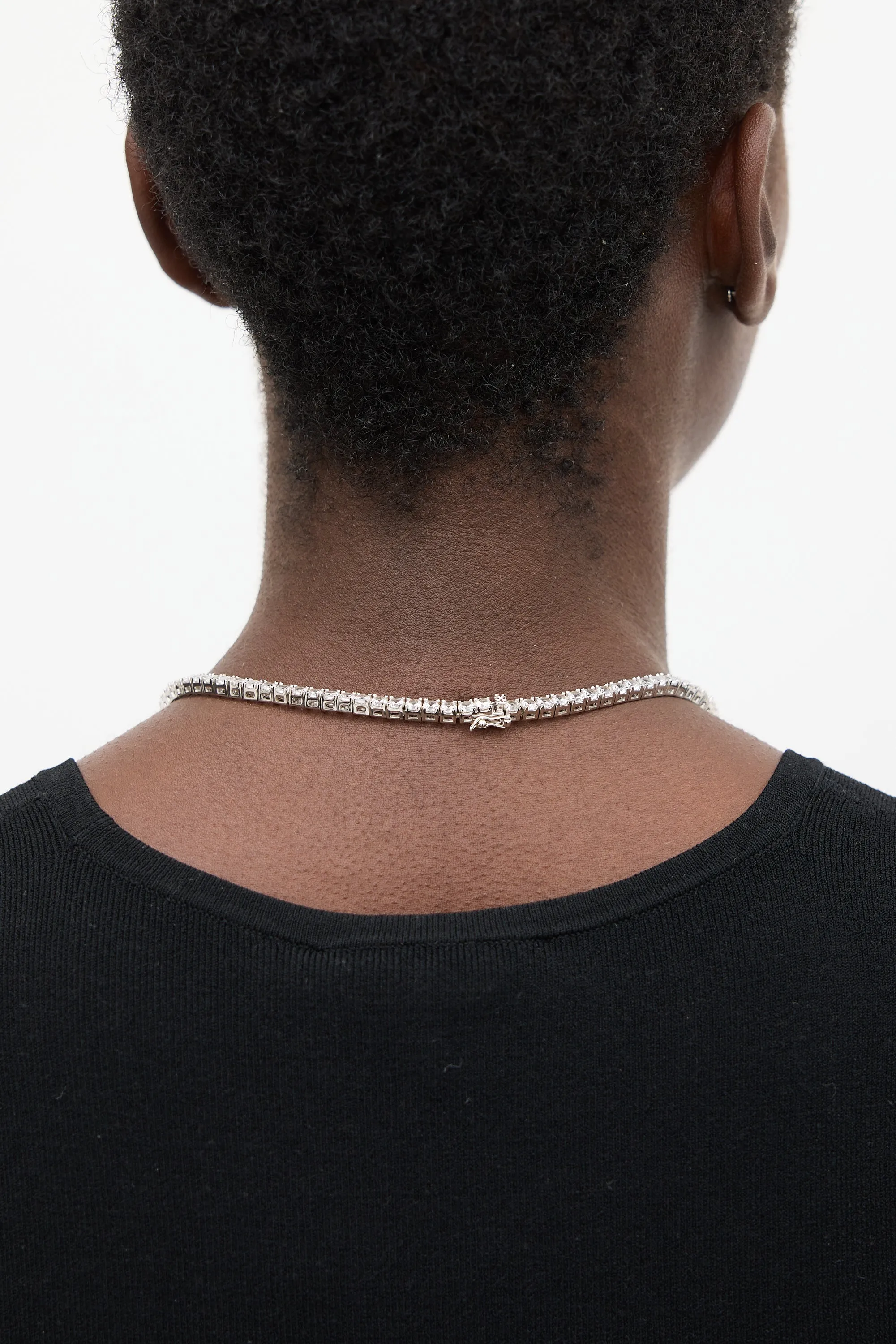 Sterling Silver Kate Rivière Sapphire Tennis Necklace
