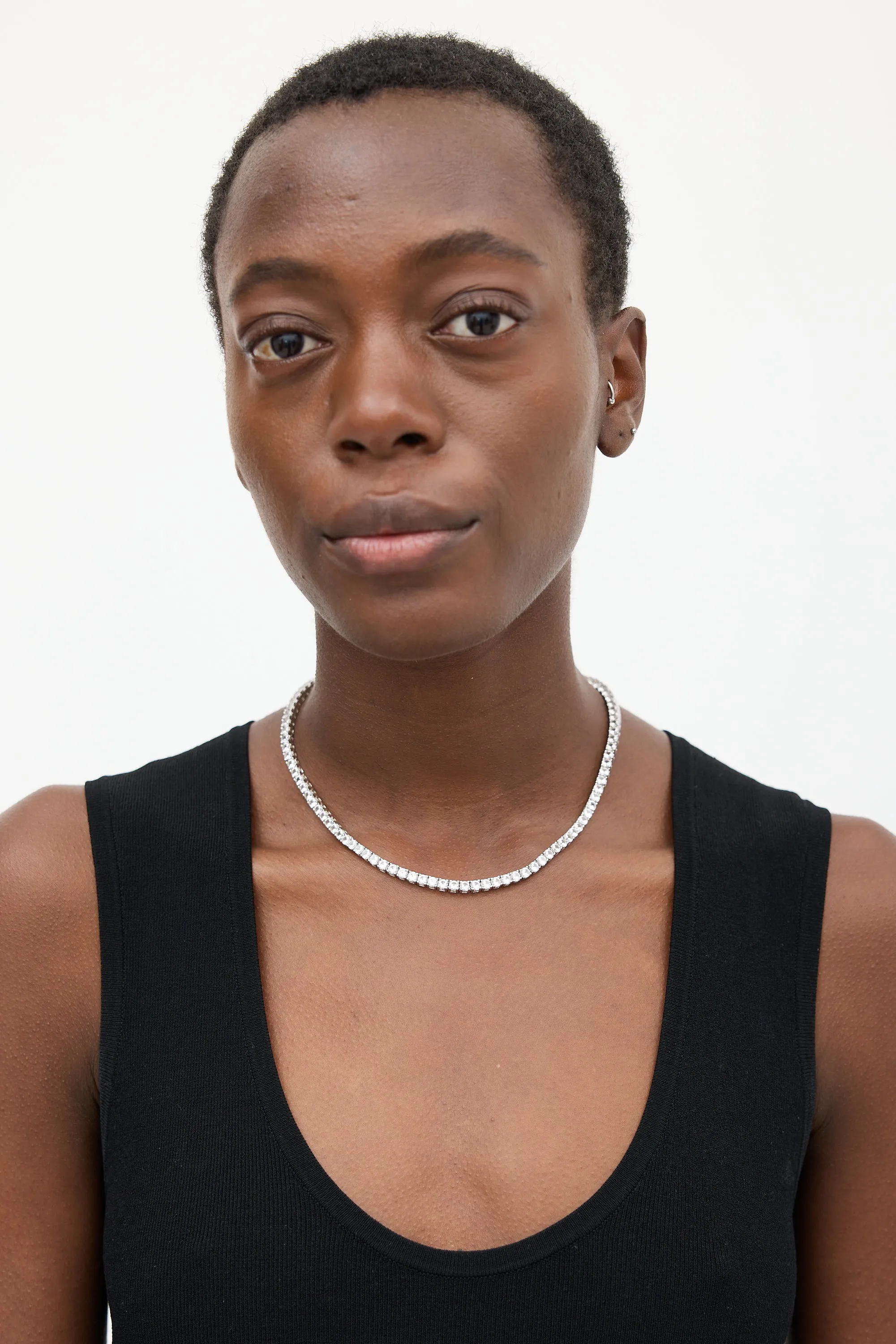 Sterling Silver Kate Rivière Sapphire Tennis Necklace