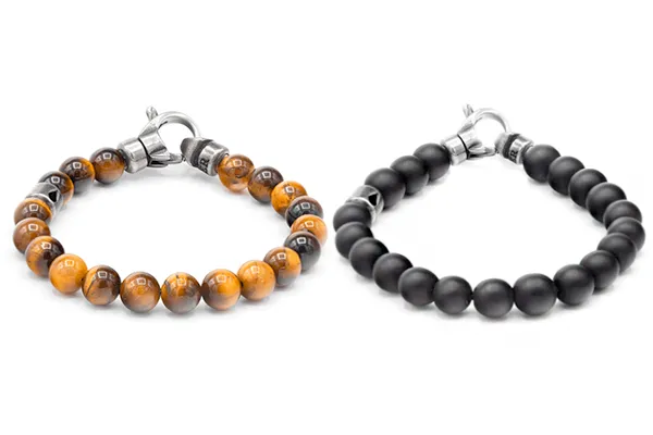 Tiger's Eye & Frosted Onyx Bracelet Pack