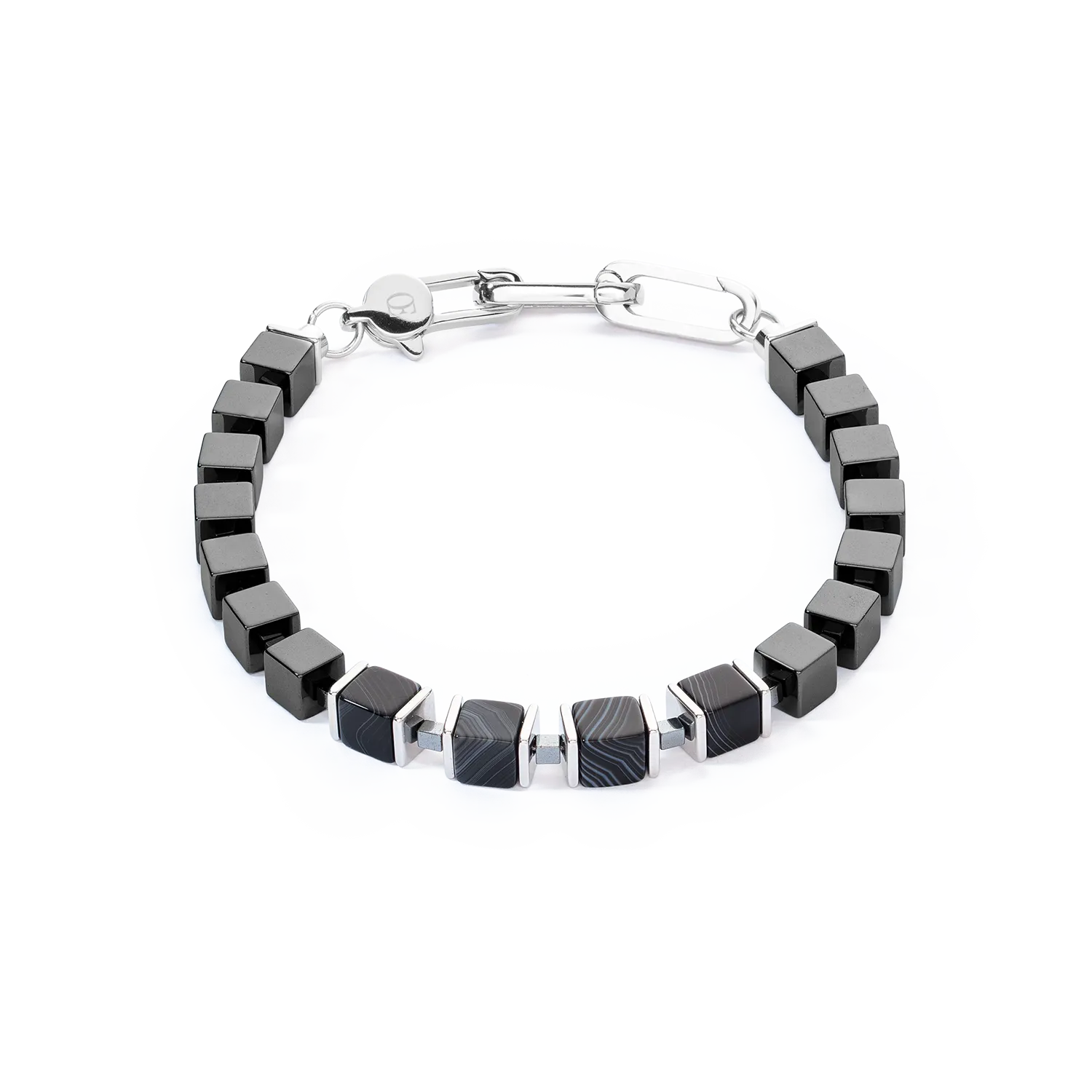 Unisex bracelet precious cubes black